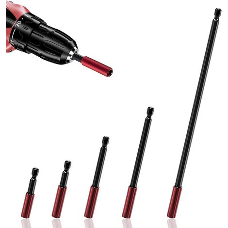 5 Pièces Rallonge Embout Visseuse, 1/4" Porte Embout Visseuse Magnetique (1/5)
