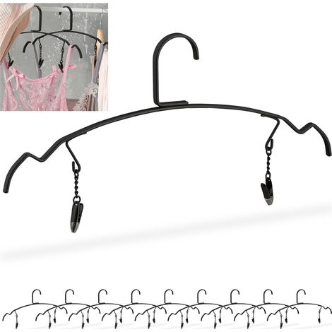 Set of 10 thin hangers with clips
