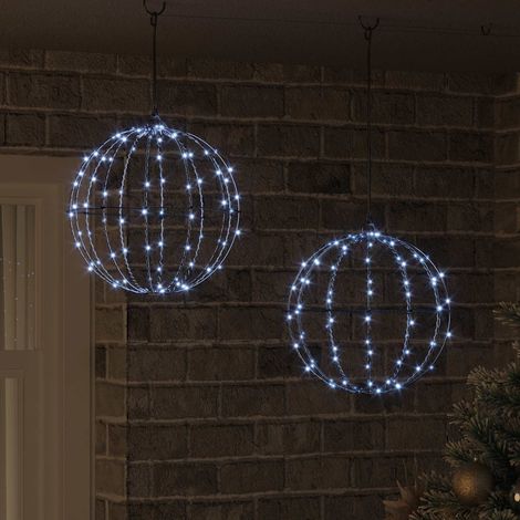 vidaXL Christmas Finial Light 2 pcs 192 LEDs Cool White (1/5)