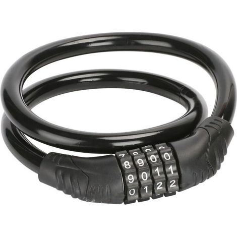 Serrure Code - 4 Chiffres - 60 cm - Acier Haute Résistance - Pour Vélo VTT Scooter Électrique Remorque - 1 Pièce