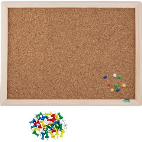 Rechteckige Korktafel 300x400 mm in einem Holzrahmen + Reißzwecken (1/5)