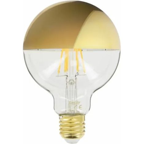 Ampoule LED G95 dorée Xanlite, E27, 8W (équiv. 62W), 360 lumens, blanc chaud - Boule lumineuse déco, culot standard, pack de 1 (1/5)