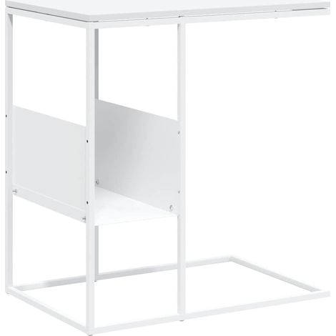 Maison Exclusive - Mesa auxiliar de madera contrachapada blanco 5