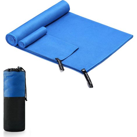 Serviette rafraîchissante en microfibre, sèche-rapide, douce et confortable pour natation, fitness, sport, plage, bleu royal (1/5)