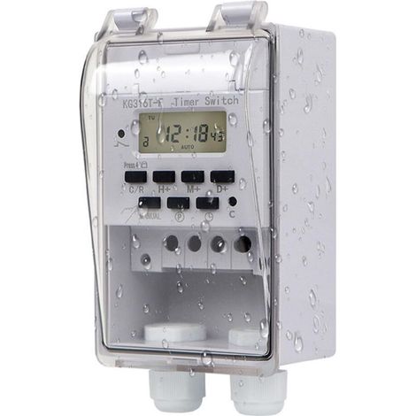 Relais programmable 220 V intelligent minuteur mural LCD numérique avec couvercle transparent étanche (1/5)