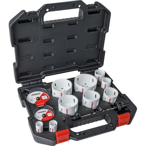 Coffret de 9 trépans et accessoire bi-métal pour électricien de 22 à 86mm - KOPRAM - 42900 (1/2)