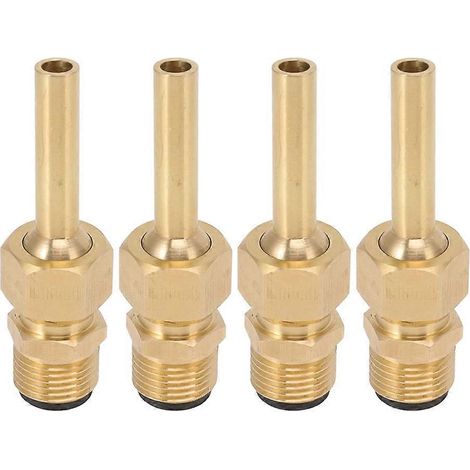 Quatre buses de fontaine en cuivre à jet direct, tête de fontaine de bassin à buse unique, pièces de rechange pour tête d'accessoire de fontaine 1/2 pouce. (1/5)