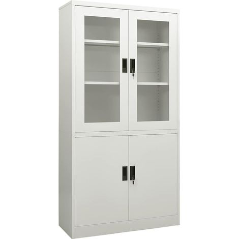 Büroschrank Hellgrau 90x40x180 cm Stahl