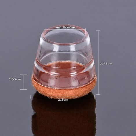16 protections transparentes pour pieds de chaise - Patins en feutre pour protéger les sols et réduire le bruit, compatibles avec les meubles dont le diamètre des pieds est de 19 mm. (1/3)