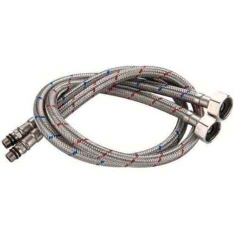 Tuyau flexible de raccordement en acier inoxydable pour robinets mitigeurs d'eau chaude et froide, éviers de cuisine, robinets, 60 cm (1/5)