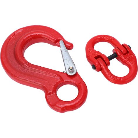 Crochet d'élingue avec œil 2T charge lourde, connecteur de chaîne de remorque et levage, anneau et boucle inclus (1/5)