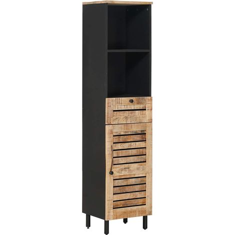 Mueble de Cuarto de Baño Marrón y Negro 38 x 33,5 x 160 cm vidaXL