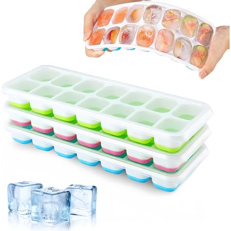 Bacs à GlaçOns En Silicone Avec Couvercle, Peu Encombrants Et Empilables, Avec Couvercle, Moule à GlaçOns En Silicone, Sans Bpa (1/5)