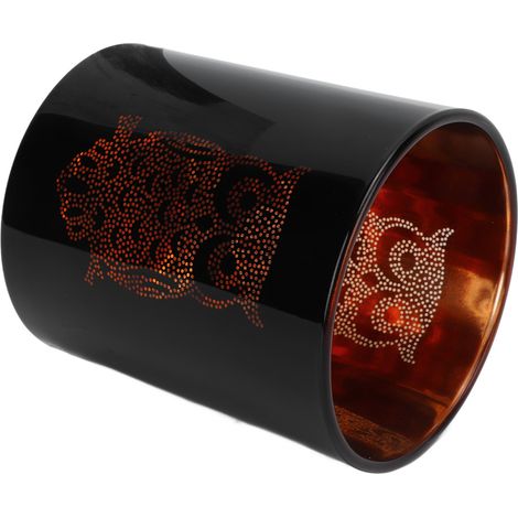 Porte-bougie hibou en verre épais, décoration nocturne élégante pour salon, bureau ou bar. (1/5)