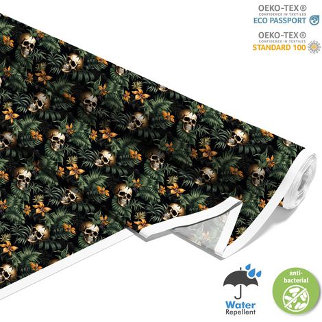 OUTDOOR DEKOSTOFFE OXFORD - Motiv der Schädel I DX4224