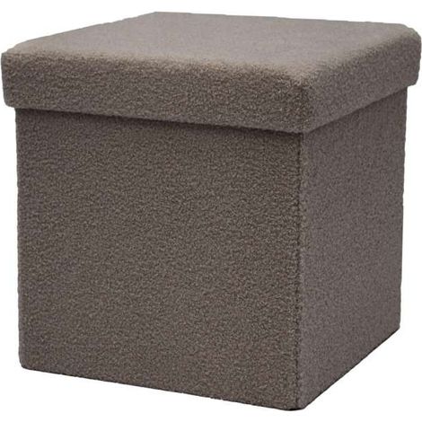 Domo Mea Pouf pieghevole Teddy Beige 38x38 cm con vano contenitore