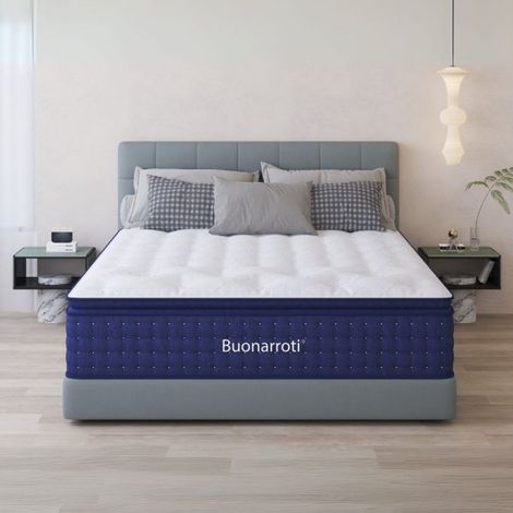 Materasso matrimoniale Atria in memory foam, con tessuto a maglia e molle insacchettate 160x190x33 cm.