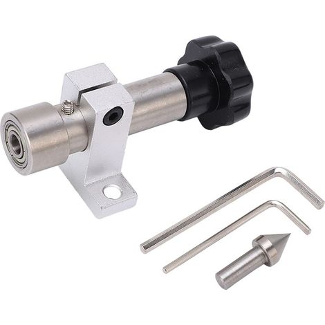 Mandrin Tour à Bois Miniature - Accessoire de Serrage avec Support Taille-Réglable et Embouts Hexagonaux [45 Steel, Silver/Black, Compact] (1/5)