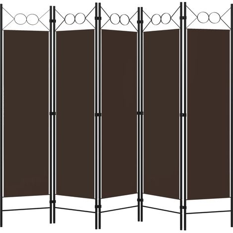 Paravent Cloison de séparation 5 panneaux, Pour Jardin, Balcon, Terrasse Marron 200x180 cm OIB8974E