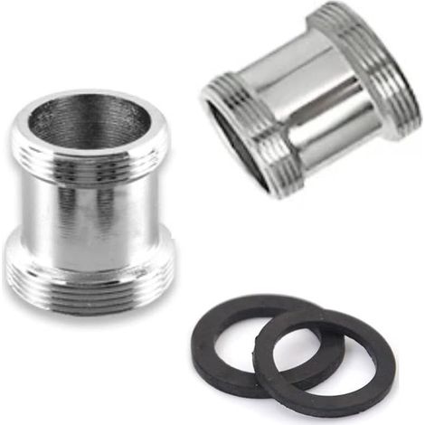 Lot de 2 adaptateurs de robinet en laiton, filetage mâle NPT 22 mm, connecteur d'aérateur pour robinet d'évier, adaptateur pour purificateur d'eau (M22 – M22) (1/4)