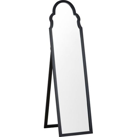 Specchio da terra moderno con cornice decorativa nero 40 x 150 cm Chatillon