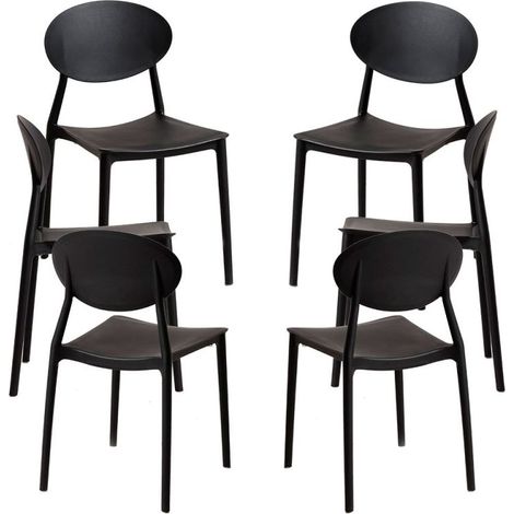 Packs Sillas Jardín - Pack 6 Sillas Bután - Negro (1/5)