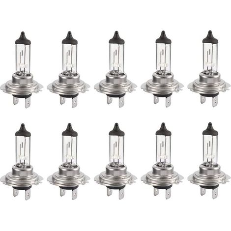 10 lampadine alogene LED 12V H7 55W, lampadine abbaglianti/anabbaglianti per auto a luce bianca calda e resistente