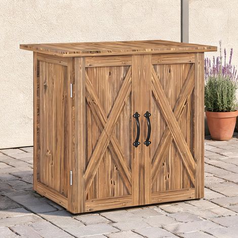 Chariot de jardin marrone en legno di abete 77 x 55 x 72 cm (1/5)