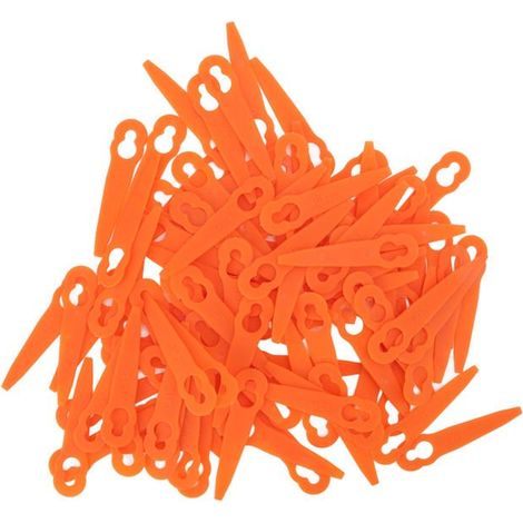 BelleRise - 100pcs lames plastique débroussailleuse – Polycut 2-2 / 3-2 – Coupe précise – orange 9x2,2 cm (1/5)