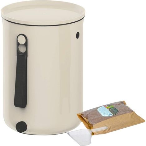 Composteur Bokashi Organko 2 – 9,6 L – Blanc crème – Activateur inclus (1/5)