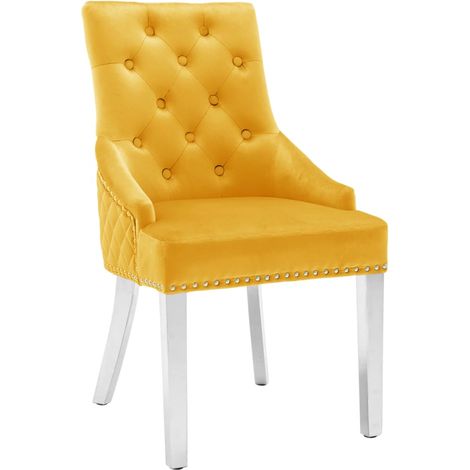 Maison Exclusive - Esszimmerstühle 2 Stk. Gelb Samt