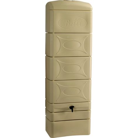 Récupérateur d'eau de pluie mural 300L – Installation murale – Cuve polyéthylène beige – Robinet pour soutirage facile – Bellijardin