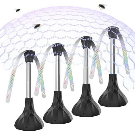 Anti Mouches, Ventilateur Anti-Mouche Rechargeable de Table, Ventilateurs d'extérieur et d'intérieur pour éloigner les mouches, idéaux pour Fêtes, Restaurants, Cuisine, Fruits et Barbecues, lot de 4 (1/5)