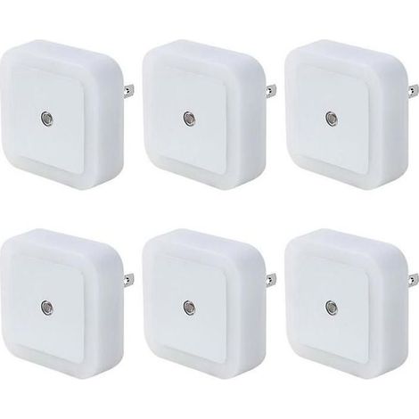Veilleuse LED enfichable avec capteur crépusculaire, lot de 6 (1/4)