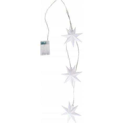 3x LUCI PER ALBERO DI NATALE A BATTERIA A FORMA DI STELLA LED 3D