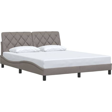 vidaXL Cadre de lit sans matelas taupe 160x200 cm tissu (1/5)