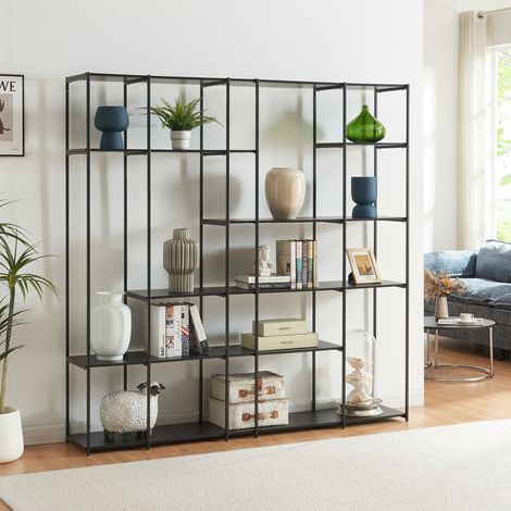 Standregal Rælingen 180x180x33 cm Schwarz [en.casa] (1/5)