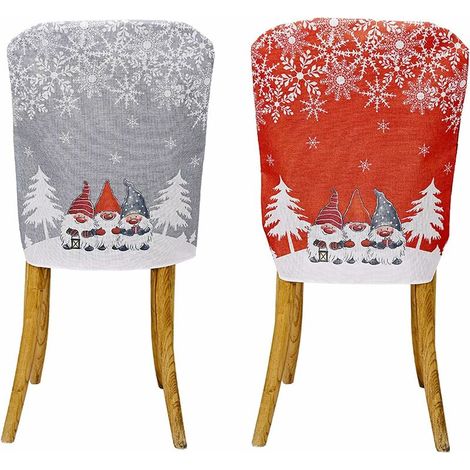 Christmas Chair Covers,2Pcs Christmas Seat Covers Santa Claus Chair Back Covers Christmas Decor Dining Chair Covers Christmas Chair Covers for Christmas Bedroom Party Hotel (1/5)