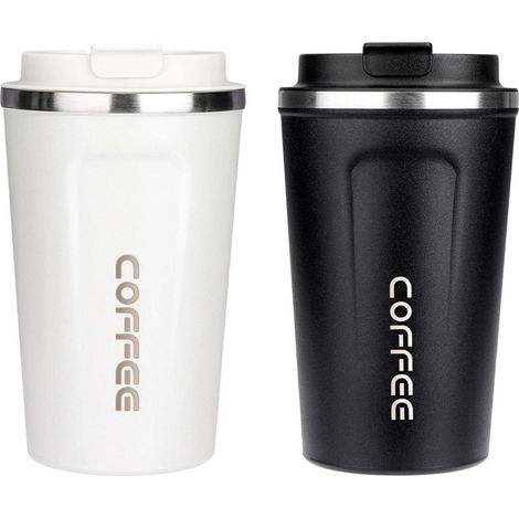 ERBO 2er Set Thermobecher Kaffeebecher to go 380ml Edelstahl Auslaufsicher (1/5)