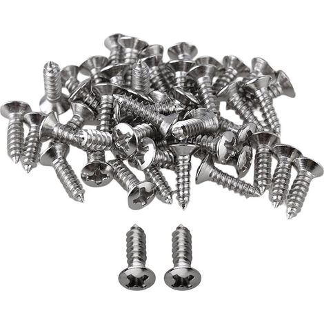 Vis de fixation chromées dures pour guitare et basse, 50 pièces. (1/3)