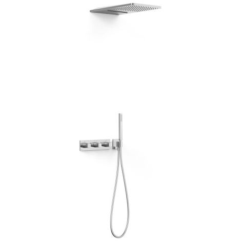 Kit robinet thermostatique encastré à 3 voies B-system pour douche Chrome - TRES 30725305