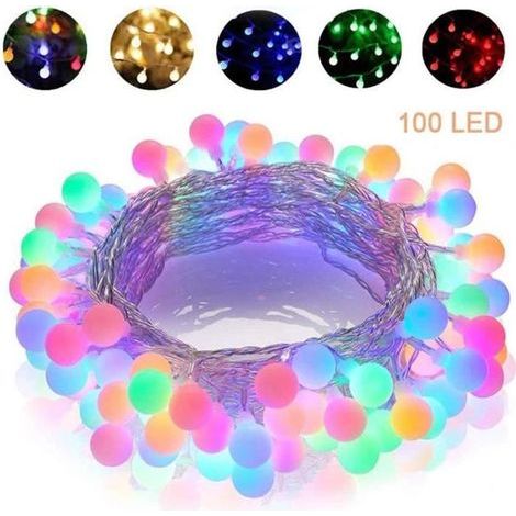 Light Garland - 10 meters - 100 multicolor LEDs - 8 modes - For indoor and outdoor use