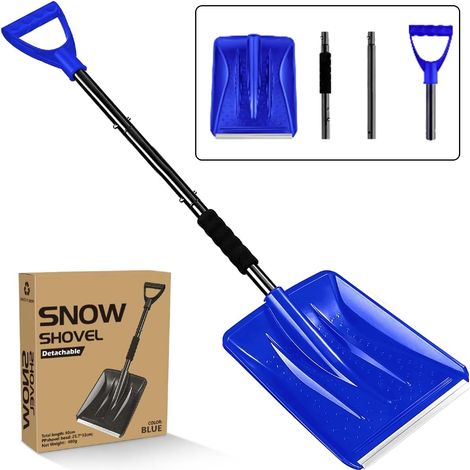 1 - Pelle à neige - Aluminium léger - Design pliable et réglable - Pour déneigement extérieur et voiture - Gris - 3 parties (1/5)