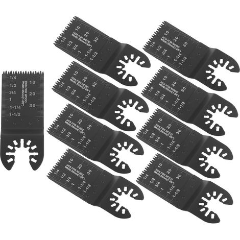 Lot de 10 lames de scie oscillantes multifonctions de 35 mm en acier à haute teneur en carbone, à denture grossière (1/5)