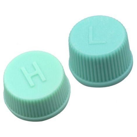 QORVA-Lot de 2 bouchons de valve de rechange pour climatisation de voiture, bouchons étanches pour port de charge du système AC R134a (haute et basse pression) (1/5)