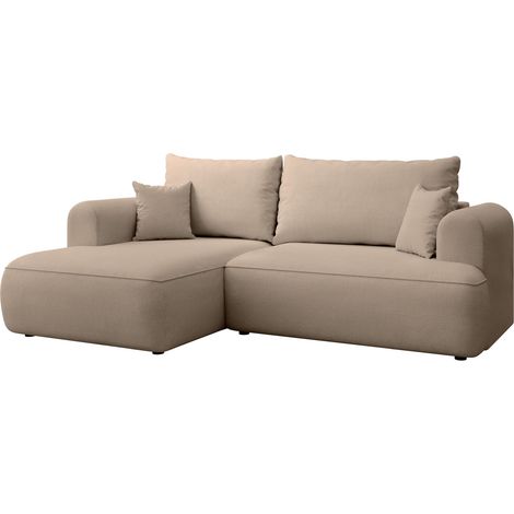 Selsey Ovo Mini - Eckschlafsofa linksseitig mit Stauraum, Easy-Clean-Chenille-Bezug, beige (1/5)