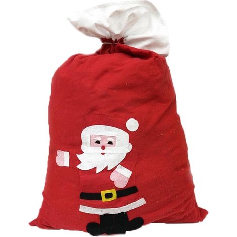 Sacco di babbo natale rosso porta doni regali natalizi per bambini decorazioni addobbi casa sotto l'albero (1/5)