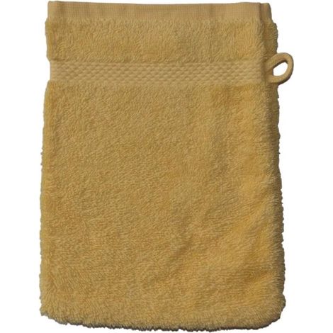 Gant de toilette coton bio coloris Jaune soleil