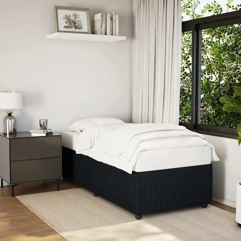Bed Frame without Mattress Black Single Velvet vidaXL (1/5)