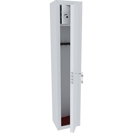 Armadio Portafucili Armi Blindato Fuciliera In Acciaio Con Cassetto Tesoretto Con Serratura E Chiave A Doppia Mappa Cassaforte Sicura Austin Colore Bianco Opaco - Misura: 2 Posti (1/4)